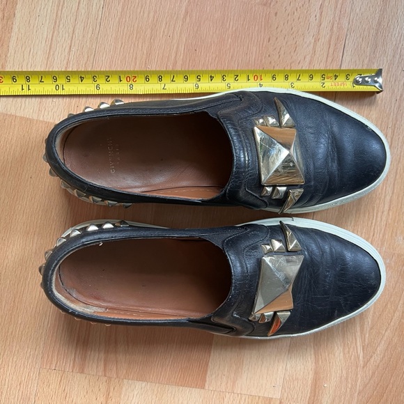 Givenchy Black Leather Slip-Ons with Gold stud embellishments Accents - Picture 10 of 14
